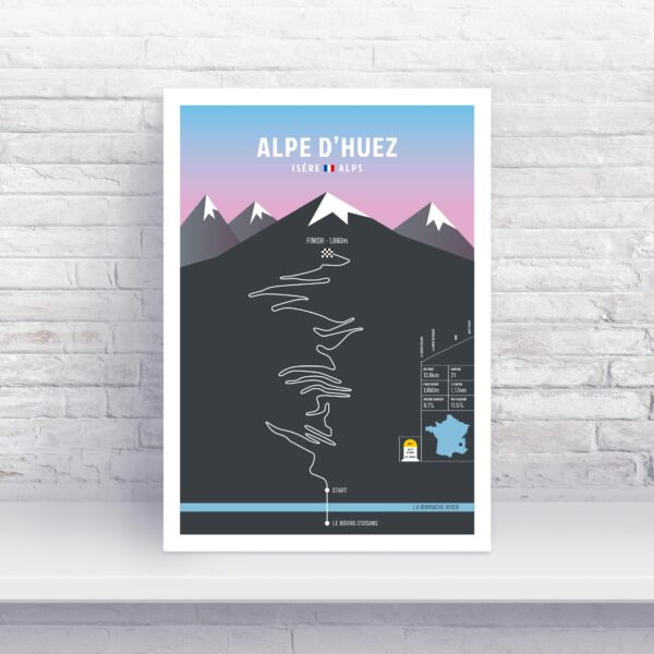 Alpe D'Huez Cycling Print