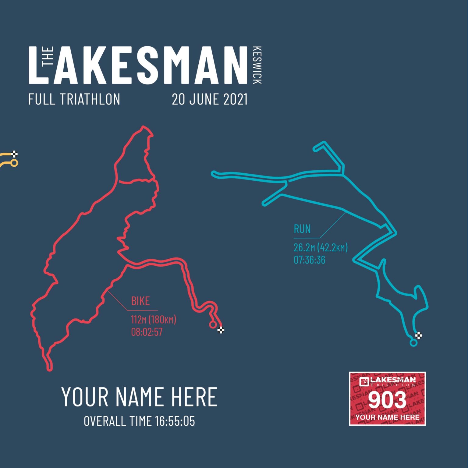 Lakesman Triathlon Print Lake District Triathlon Gift Kola Kube Studio